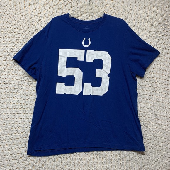 Nike Other - Indianapolis Colts Shaq #53 Leonard Nike Shirt Mens 2XL‎ Blue Graphic Tee